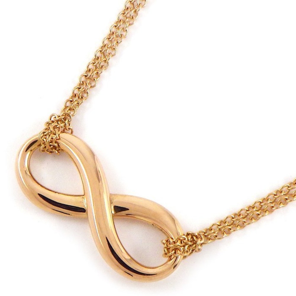 Tiffany Infinity Double Chain Necklace Pink Gold